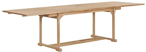 Chaduof Ausziehbarer Gartentisch, Gartentisch, Terrassentisch, Esstisch Garten, Gartenesstische, Außentisch, Gartenmöbel, 180-280x100x75 cm Massivholz Teak