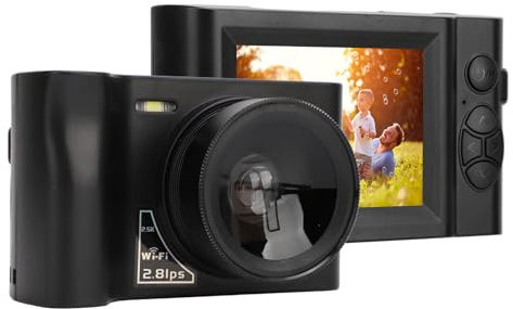 Fotocamera Digitale, Fotocamera per Vlogging da 24 MP 2,5K, Fotocamera Mirrorless WIFI con Schermo da 2,88, Zoom Digitale 16X, Obiettivo con Messa a Fuoco Fissa F/2,6 F=5,0, MP3