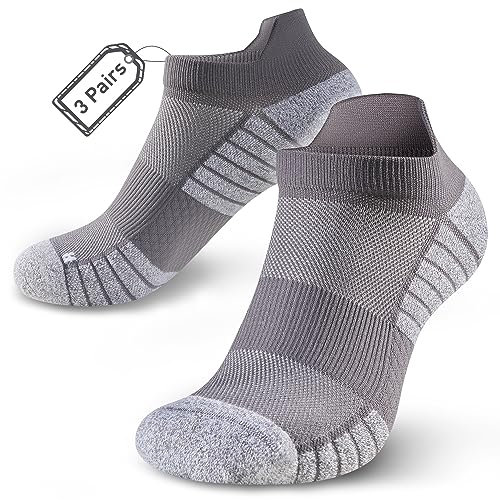 HUEGLO 3Paar Socken für Ferse, Knöchel und Fußgewölbe Unterstützung Damen Herren Sport Unterstützen Wandersocken Laufsocken Sportsocken Rutschfeste Anti Schweiß Socken 38-42