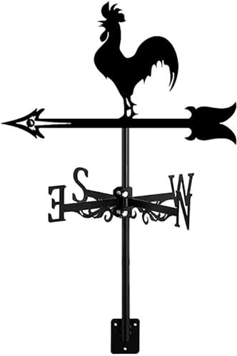 Segnavento a forma di gallo in ferro, per capannoni, casa, fattoria, indicatore di direzione del vento, decorazione da giardino in stile retrò