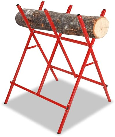 Hebitod Sägebock，Sägepferd, Holzsägen, robuster Stahl Workmate Holzdiebstahl, Schneiden von Blockholzständer, Workmate Holzfällen, Tragfähigkeit 100KG, Sägen Forstwerkstatt, Rot