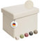 Laleni Sitzwrfel mit Stauraum - Truhenbank 41x31 cm - Sitztruhe - Aufbewahrungsbox - Sitzbank klein - Beige