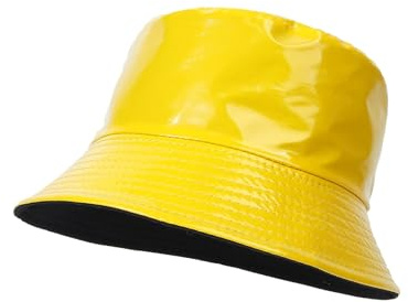 Fischerhut für Herren, 58 Lederfarben, doppelter Fischerhut, Damen, Outdoor, Sonnenbecken, faltbar, Reisehut, Herren, mehrfarbig, optional, Damen-Regenhut, gelb, Einheitsgröße