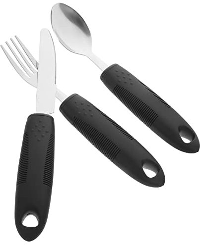 MOLUCKFU 1satz Adaptive Utensilien Für Senioren Ergonomische Rutschfeste Essbesteck Für Behinderte Menschen Teiliges Anti-shake Besteckset Für Einfache Handhabung