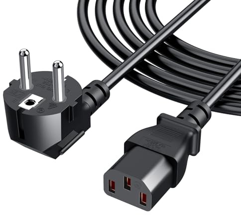 Cable de alimentación de PC 3 m Cable de alimentación C13 para PC Monitor de Ordenador Pantalla, LG Vizio TV, Impresora, Beamer Proyector, Ion Block Rocker Guitar Amp Altavoz de iec 320 C13 Cable