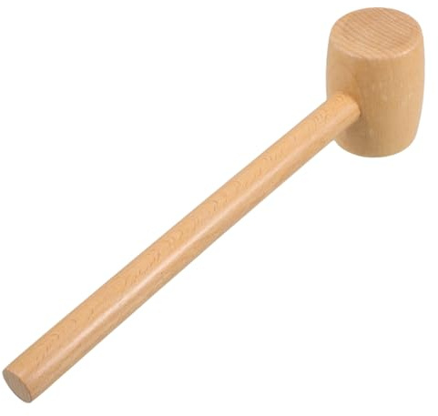 Mini Wooden Hammer Shell Cracker Mallet for Kitchen Use | Khaki Finish, Smooth Surface, Compact Size, Suitable for Crab Cracking and Egg Breaking