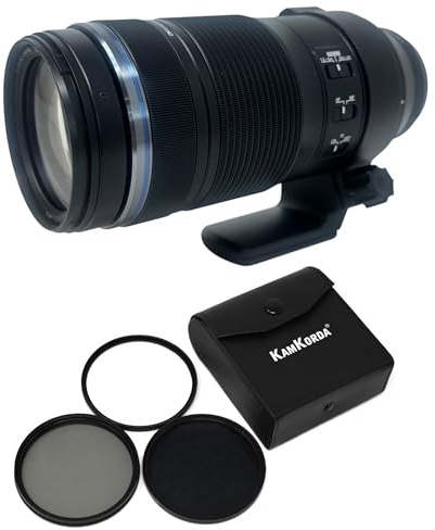 KamKorda Lens Filter Kit 95mm + M.Zuiko Digital 100-400mm f/5-6.3 IS II Lens, Micro Four Thirds System, 200-800mm (Full-Frame Equivalent), Compact Super Telephoto Lens + 2 Year Warranty