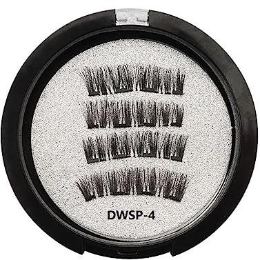 Pesfehhy PestañAs MagnéTicas con 2 Pares de Imanes de Fibra Artificial MagnéTicos con Rizador de PestañAs DWSP-4