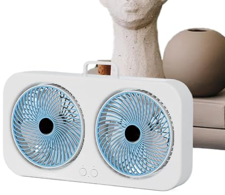 Ventilateur de Bureau Compact Ventilateur Double Flux d'Air Rafraîchissant