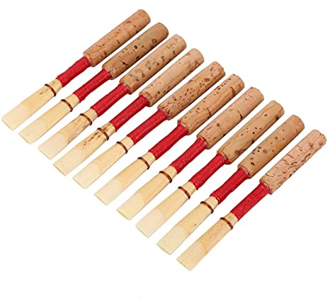 Sorandy Oboe Reeds, 10pcs Mittlere Stärke Handgefertigte Oboe Reeds mit Tragbarem Fall, Professionelles Bambusoe - -Zubehör, Instrumentenersatz für Anfänger ohne Einweichen Erforderlich