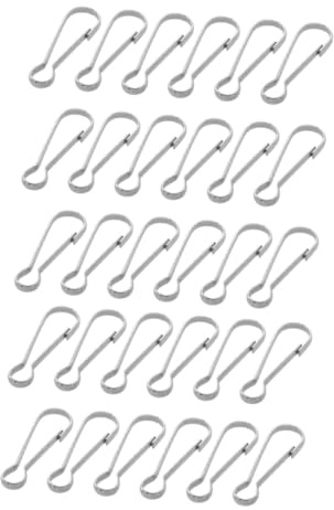 jojofuny 30PCS Stainless Steel Lanyard Snap Hooks Spring Snap Clips for Flagpole Accessories Keychain Attachments DIY Crafts Hanging Clips for Banners and Keys