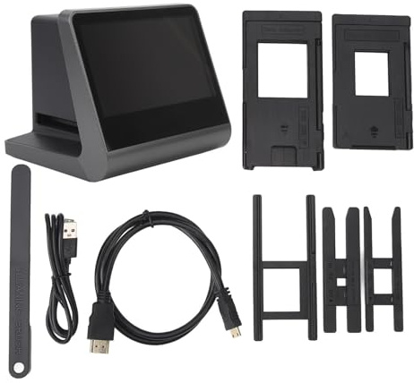 Escáner de Película y Fotos, Convertidor de Diapositivas Super 8mm, 48MP, Pantalla LCD 5 Pulgadas - Compatible con 135 126 110mm, Digitalización Rápida y Alta Definición