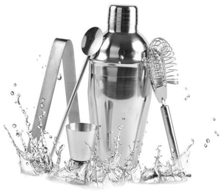 DIYEAH 5 piezas Coctelera Acero Inoxidable Kit Profesional Utensilios Bar para Cócteles y Bartenders