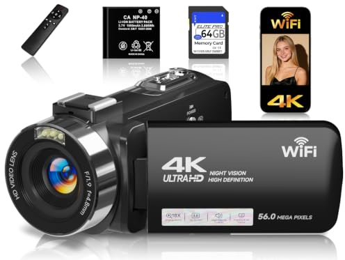 Gtonster Videocamera 4k (nero)