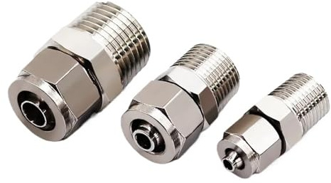PC4 6 8 10 12mm Pipe Tube to M5 1/8 1/4 3/8 1/2 Trachea Quick Screw Pipe Fittings Copper Pneumatic Components Joint(PC OD8MM,1/2) Plumbing Fittings