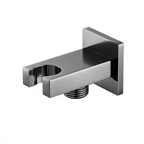 Ksunun Wandanschlussbogen Mit Brausehalter, Schlauchanschluss Mit Brausehalter, Handbrause Halterung, Messing Square Wandanschlussbogen 1/2 Zoll, Wandanschluss, Badezimmer-Zubehör.