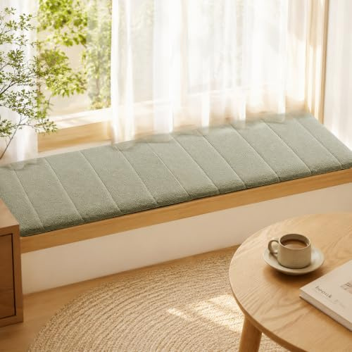 Bocguy Bankauflage, 120x40x4.5cm Sitzkissen Bank Outdoor Waschbare | Sitzauflage Bank Abnehmbare, Sitzpolster Bank Rutschfeste für Gartenbank, Terrasse, Innen Fensterbank, Flurbank, Schuhbank