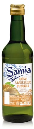 SAMIA - Arôme Fleur d'Oranger - Saveur Fleur d'Oranger · Parfume la Majorité des Pâtisseries Orientales · Format Économique pour les Pâtissiers Réguliers - la bouteille de 50 cl - Le Lot De 4