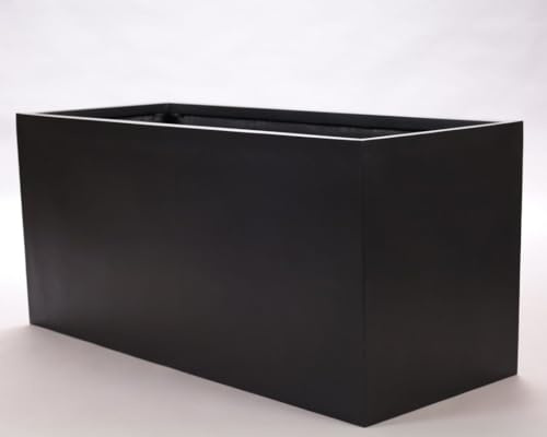 Pflanztrog, Pflanzkübel Fiberglas Raumteiler Rechteckig 150x62x70cm elegant schwarz-matt.
