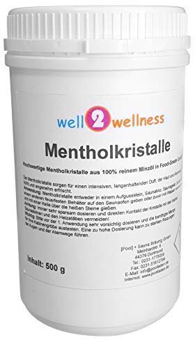 well2wellness® Mentholkristalle intensiv in einer 500g Dose - aus 100% reinem Minzöl gewonnen