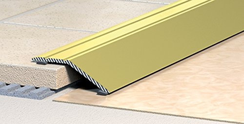 Übergangsprofil - Dehnungsprofil - Teppichschiene - Abschlussprofil - Anpassungsprofil - Ausgleichsprofil -selbstklebend -Alu-eloxiert-Bronze:Breite 35 mm (Höhenausgleich bis 8 mm) Länge: 900 mm (2)