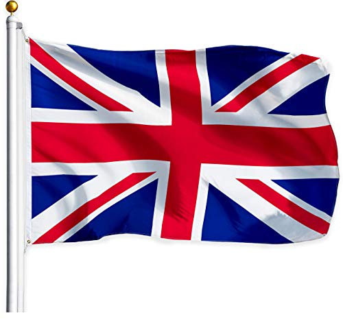 G128 bandera de reino unido (británica, union jack) | 3x5 pies | impresas - los colores vibrantes, arandelas de latón, la calidad del poliester