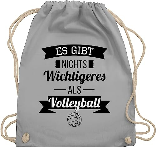 Turnbeutel Rucksack - Geschenke Zubehör - Es gibt nichts Wichtigeres als Volleyball - Unisize - Hellgrau - beutel volleyballtasche vollyball geschenk volleyballer turnsack volleyball-turnbeutel