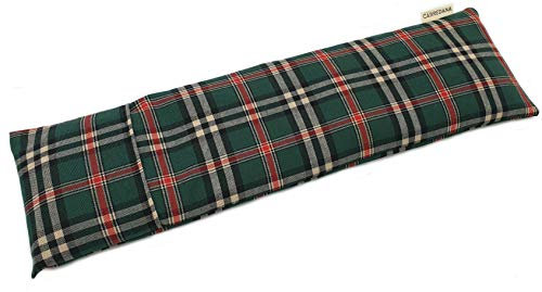 Saco térmico cervical de semillas de trigo y eucalipto con funda lavable 50x16cm (escoces verde)