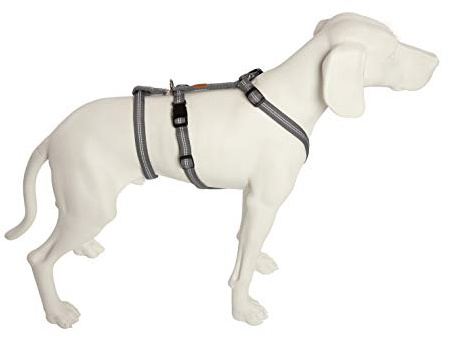 Feltmann No Exit ausbruchsicheres Hundegeschirr für Angsthund, Sicherheitsgeschirr für Pflegehunde, Panikgeschirr, Super Soft, Silber, Bauchumfang 60-80 cm, 25 mm Bandbreite