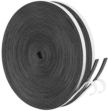 Yotache Thin Weather Stripping 1/4 x1/16, Foam Gasket Seal Tape for Window, Sliding Door Jamb, Speaker, Dashboard, 2 Strips x 33 Ft Each, Total 65 Feet Long