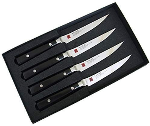 Kasumi Damas VG10 Coffret 4 Couteaux Japonais à Steak 12 cm