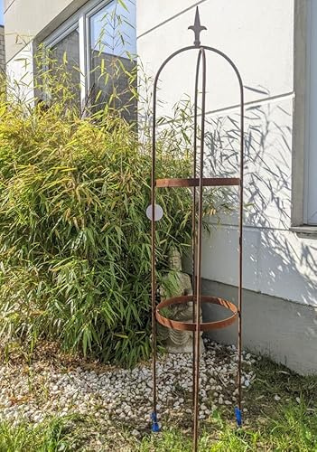 Zen Man Garten Rankhilfe aus Metall Rost Ranksäule Edelrost Rosenbogen H180cm und H160cm (031794-1:34 * 34*H160cm)