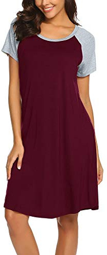 DolceTiger Chemise de Nuit Allaitement Femme Enceinte Pyjama Maternité Grossesse Robe de Chambre S-XXL Manches Courtes Allaitement BéBé Allaitement Chemise De Nuit Grossesse Robe