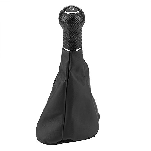 Qiilu Schaltsack 5/6 Gang Schaltknauf, Gamaschenmanschette für 3 MK3 1991-1998 ABS + Leder Schwarz