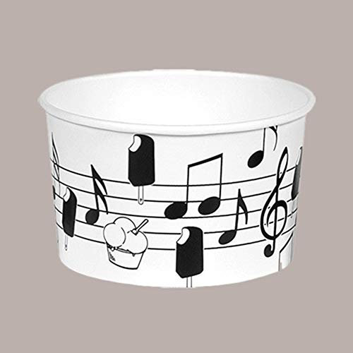 Lucgel Eisbecher aus Papier mit Grafik Black & White 140 cc - 200 Stück -