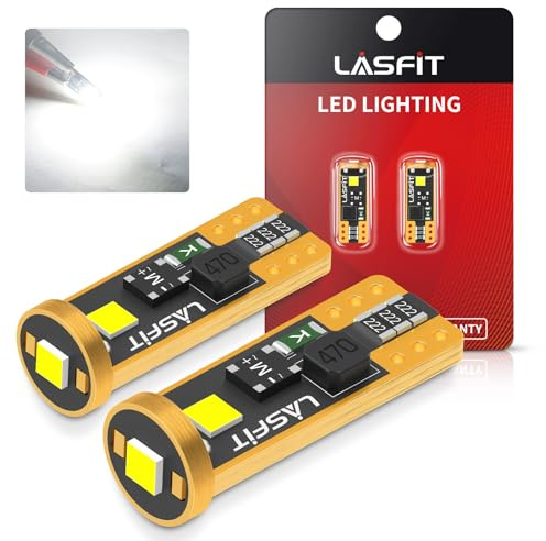 LASFIT 194 LED Bulb 6000K White, T10 168 2825 W5W Replacement for Dome Map, Door, Courtesy, License Plate, Trunk Light - Super Bright (Pack of 2)