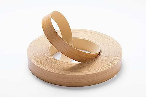 WoodPress® 30mm Buchenholz-Stil Melamin Kantenumleimer mit Schmelzkleber – 50m Industrielle Rolle – Einfaches Aufbügeln für Heimwerker