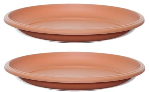 Vision4ever 2pcs 30cm Terracotta Milano Planter Saucer Drip Tray Round Water Drainage Garden Useful for Garden Yard Patio