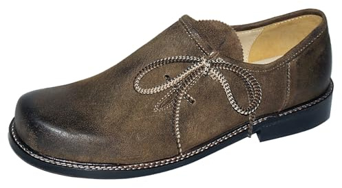 Scarpe tradizionali da uomo, scarpe da avena, in pelle, marrone, nero, suola in pelle, scarpe da ballo, suola liscia per ballerini, pantaloni in pelle per ballare, marrone, 42 EU