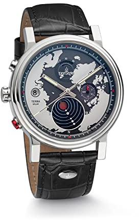 KronSegler Terra Solar-Chronograph Stahl Schwarz