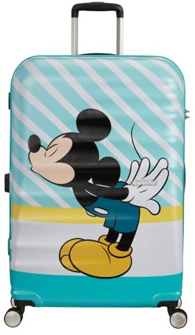 American Tourister Wavebreaker Disney Spinner 77/28 Disney Trolley Mickey Blue Kiss