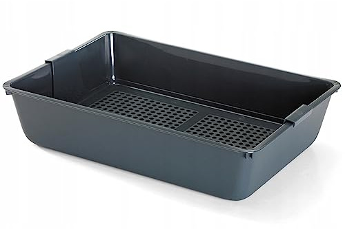 Bandeja de arena con colador para gatos Gran superficie lisa 41,5 x 30 x 10 cm