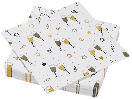 20 Servietten aus Watte, 33 x 33 cm, 3-lagig, Schnitte