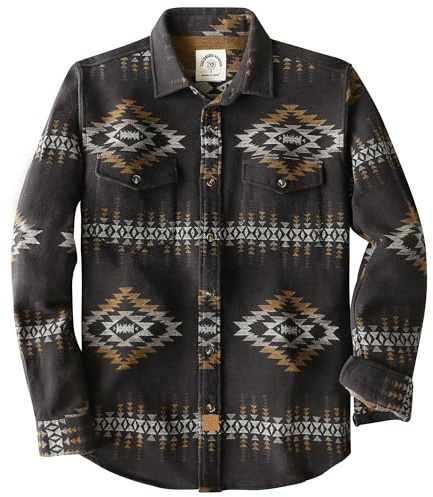 Dubinik® Men's Cotton Long Sleeve Plaid Flannel Shirt with Button-Down Front and Pocket, Casual, XXL