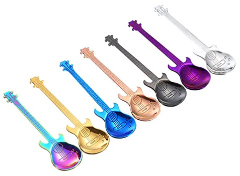 TOPBATHY 1 Stk Kaffeelöffel Eistee-Löffel Schaufel Edelstahl Kuchenlöffel Servierlöffel rostfrei stainless steel inoxlm Gitarre Küchenzubehör Kaffeerührlöffel konzentrieren Esslöffel