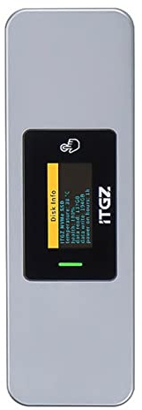 HOOLRZI RTL9210B 2230 2242 2280 SSD M.2 - Carcasa para disco duro móvil de aluminio Nvme con pantalla LED SSD, caja SSD de 10 Gbps M.2 Ssd