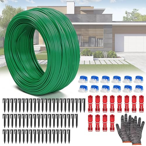 Begrenzungskabel Mähroboter, 60m Mähroboter Kabel Ø2,7mm,Rasenmäher Draht aus Verzinktem Kupfer, Kompatibel mit Gardena Bosch Husqvarna Worx Honda Robomow