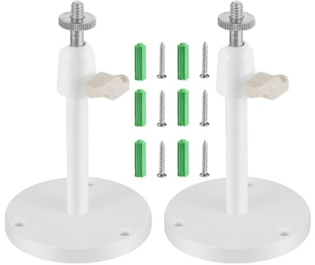 Security-01 Verstellbare Universal-Halterungen aus Metall, Sicherheitskamera-Ständer, Halterungen für CCTV Bullet Dome Kamera, Weiß, 2 Stück