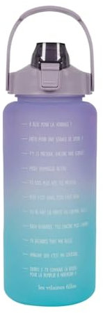 Les Vilaines Filles Gourde Réutilisable avec Message Inspirant, 2 L, Lilas Ombré