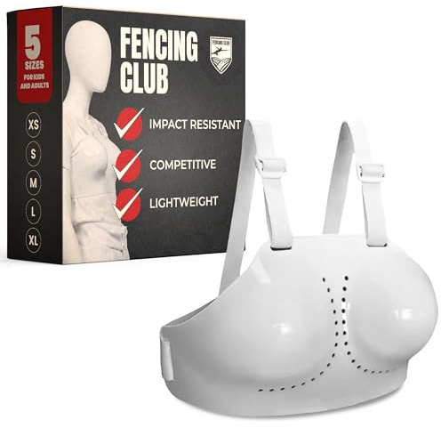 FENCING CLUB Fencing Chest Protector, Sports Chest Guard for Foil Epee Saber, Youth Child Adult, Men or Women Plastic Plastron (Women, Small)